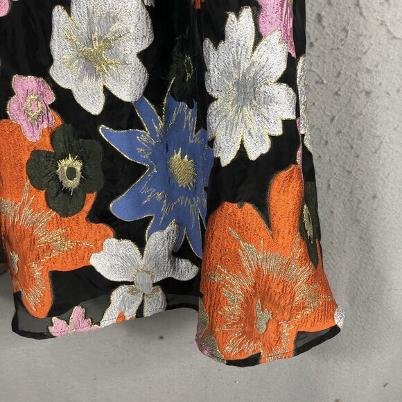 Jessakae Dress Womens Small Floral Jacquard Metallic Modern 3D Artsy NEW - Picture 14 of 16